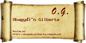Obagyán Gilberta névjegykártya